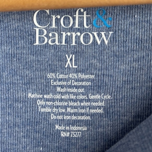 Croft & Barrow embellished floral boat neck tee size XL - Picture 7 of 9